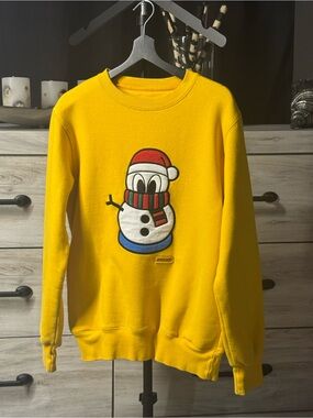 pancoat Yellow Holiday Snowman Crewneck Sweatshirt